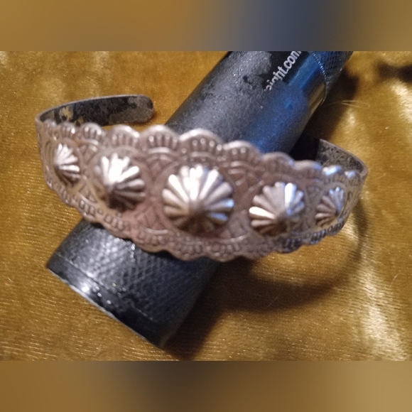 Source Unknown Jewelry - Silver Concho Bracelet